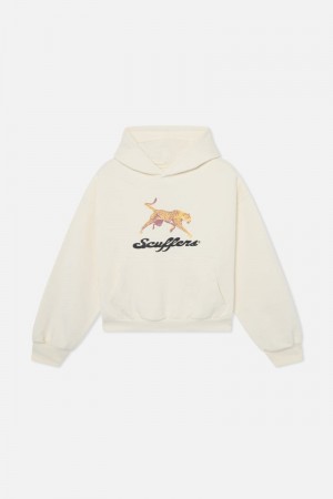 Scuffers Cheetah Hoodie Ecru | US XQ695119O5