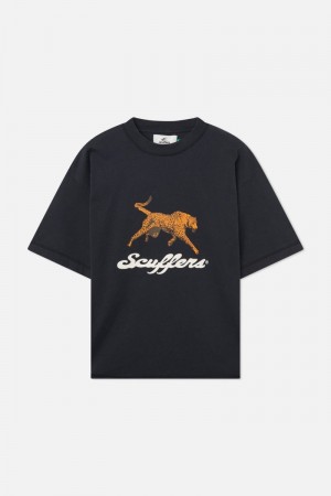 Scuffers Cheetah T-Shirt Black | US BX870017Q8