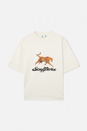 Scuffers Cheetah T-Shirt White | US GS521592W1