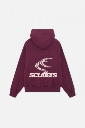 Scuffers Chester Hoodie Burgundy | US QH637473C3