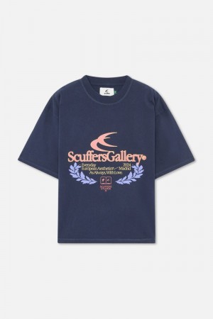 Scuffers College T-Shirt Navy | US CG270547Q5