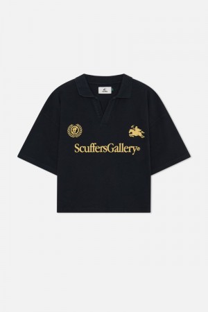 Scuffers Glory Polo Shirt Black | US FM348544Q3