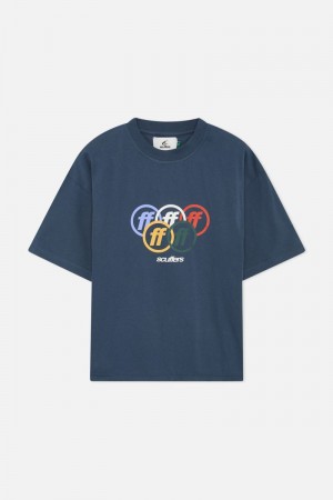 Scuffers Glory T-Shirt Navy | US FQ250345Z4