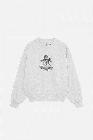 Scuffers Horse Crewneck Light Grey | US AE043174T9