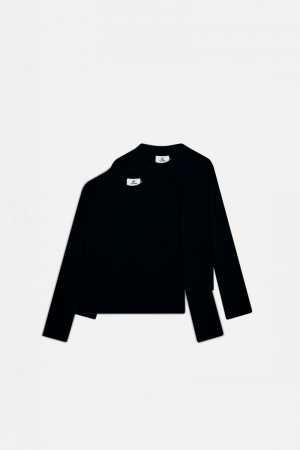 Scuffers Interlock T-shirt Pack Long Sleeve Black | US PN574177C5