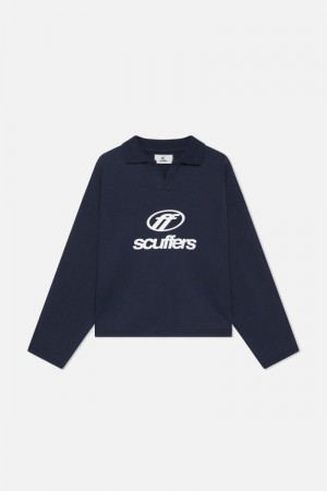 Scuffers Italic Polo Shirt Navy | US ZM894729Z0