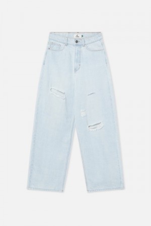 Scuffers Jumbo Ripped Pants Light Blue | US QO856095T6