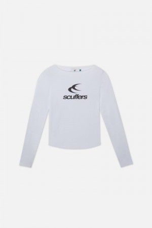 Scuffers Logo Long Sleeve White | US VZ261906Z6