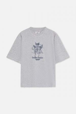 Scuffers Los Angeles T-Shirt Grey | US MD462636I6