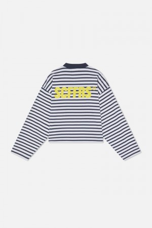 Scuffers NIY Longsleeve T-Shirt Navy / White | US DV779787I3