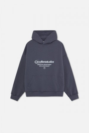 Scuffers Ripped Studios Hoodie Navy | US KQ880388N9