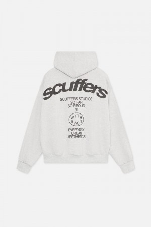 Scuffers SSS Hoodie Light Grey | US QS592439W6