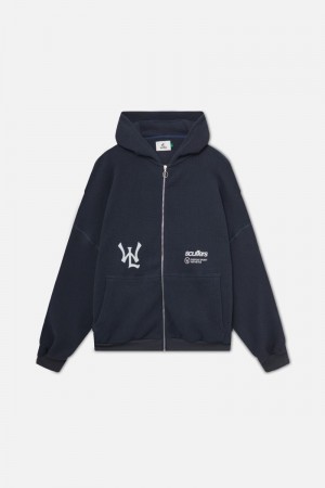 Scuffers SSS Lover Zipped Hoodie Navy | US QC234843L6