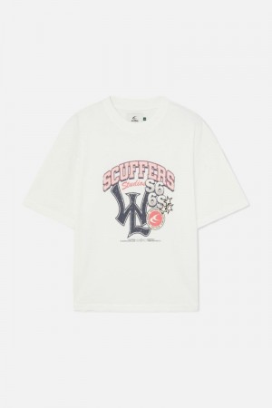 Scuffers SSS Stadium T-Shirt Ecru | US TG480028X7