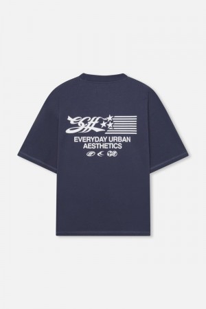 Scuffers Series T-Shirt Navy | US AB421552M9