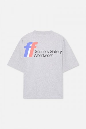 Scuffers Worldwide Melange T-Shirt Grey | US XO950245K1