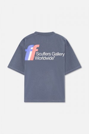 Scuffers Worldwide T-Shirt Navy | US ZI708620T0