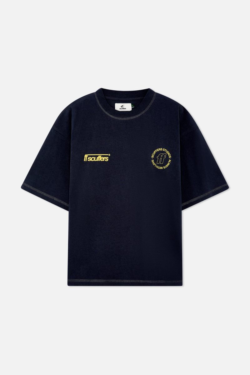 Scuffers Billy T-Shirt Dark Blue | US FV991299N5