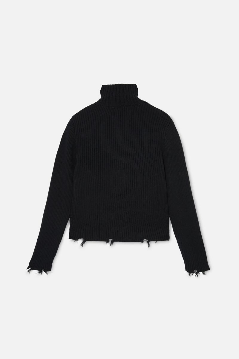 Scuffers Blackie Zipper Knit Sweater Black | US AL077697X8