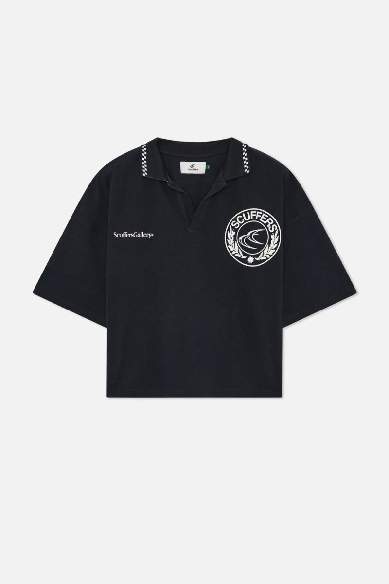 Scuffers CLG Polo Shirt Black | US XF431823B2