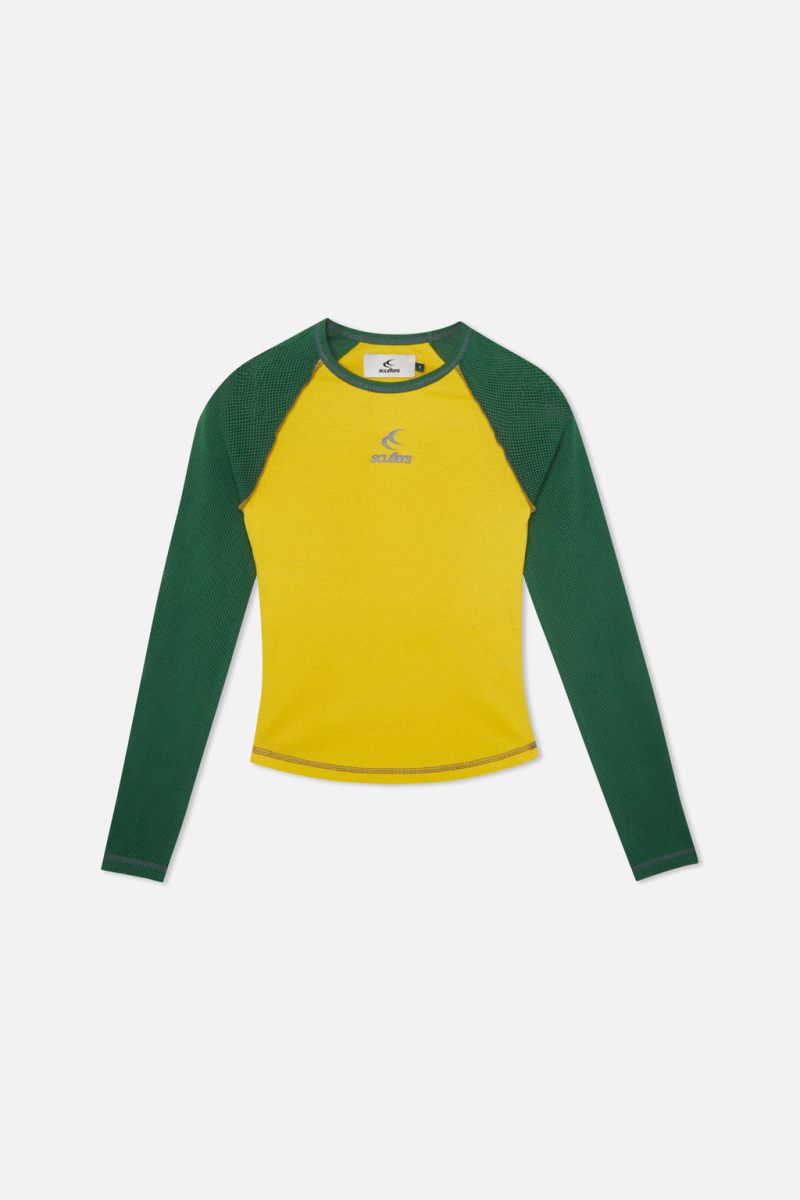 Scuffers Caravan Long Sleeve Yellow / Green | US TG865206O3