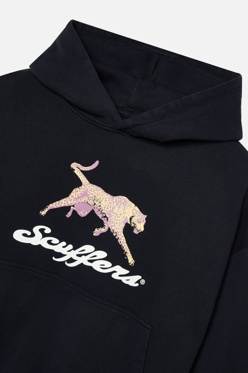 Scuffers Cheetah Hoodie Black | US JF792379W3