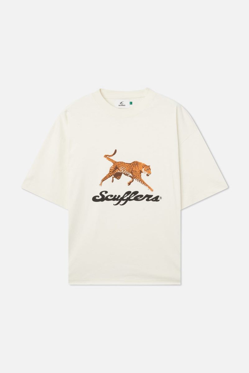 Scuffers Cheetah T-Shirt White | US GS521592W1