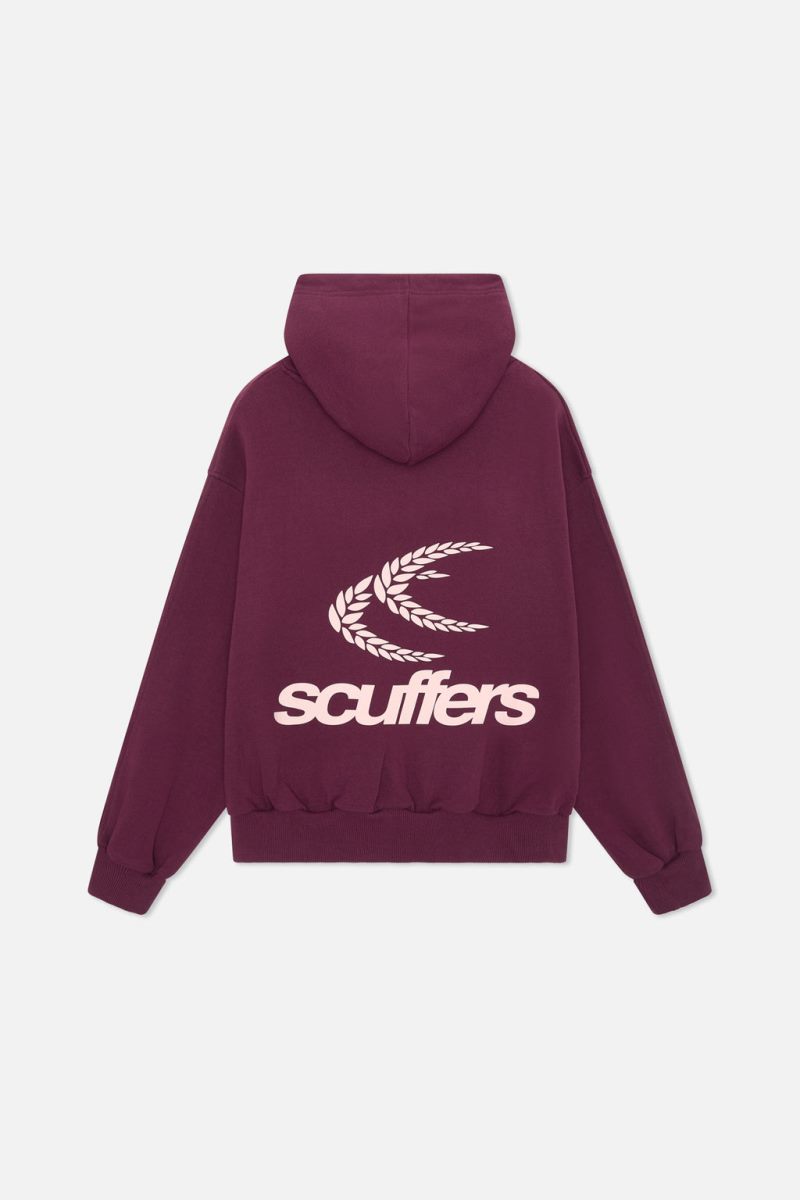 Scuffers Chester Hoodie Burgundy | US QH637473C3