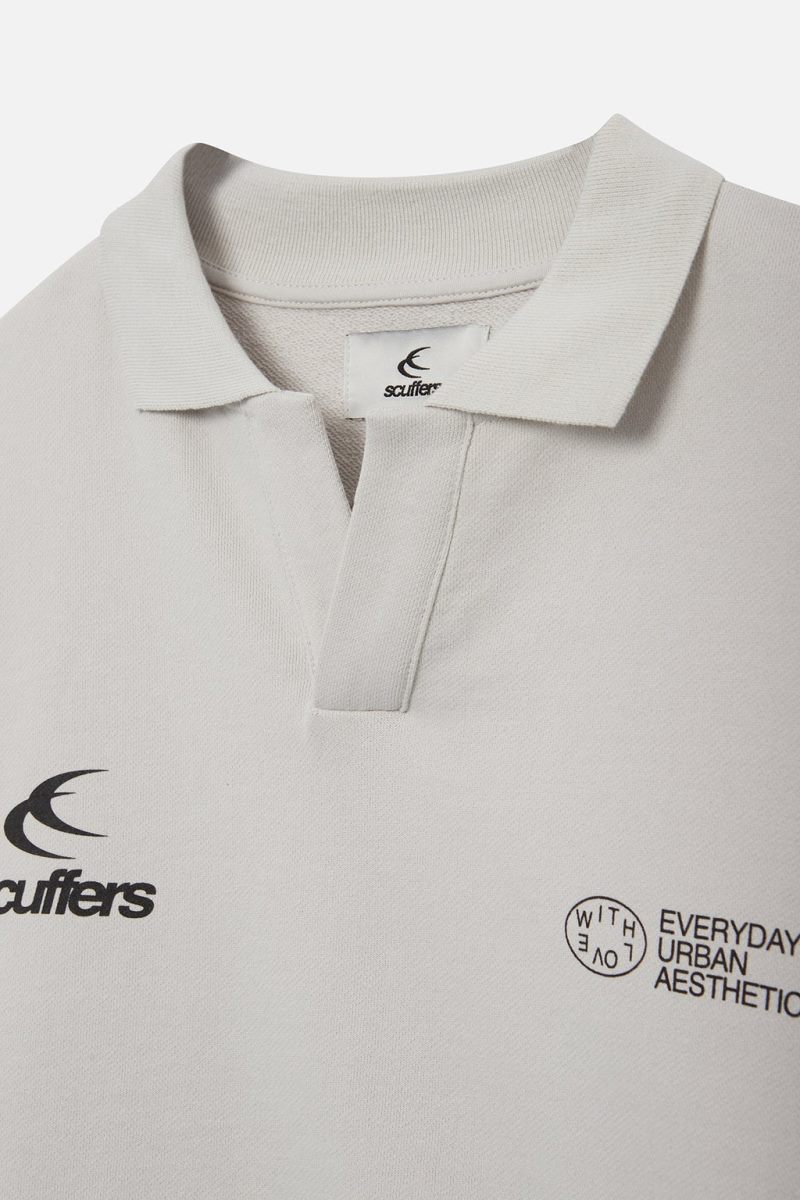 Scuffers Double Polo Shirt Grey | US GJ027232J9