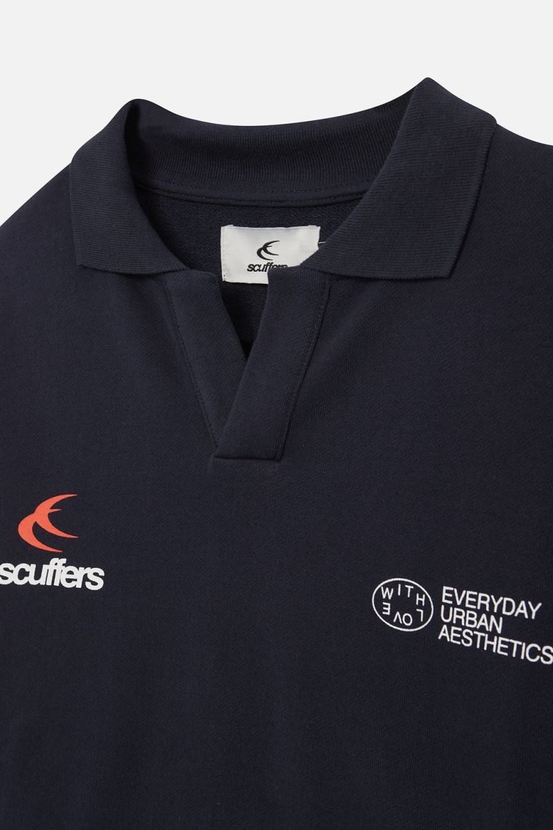 Scuffers Double Polo Shirt Navy | US UD423352H7