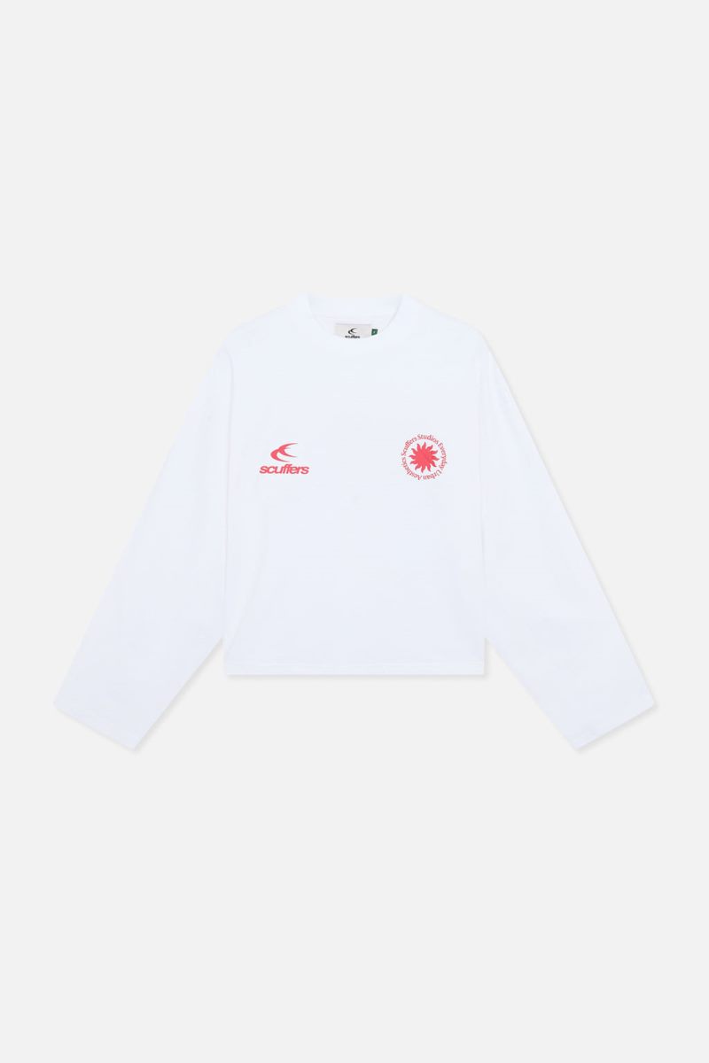 Scuffers Emblem Long Sleeve White | US II627192L0