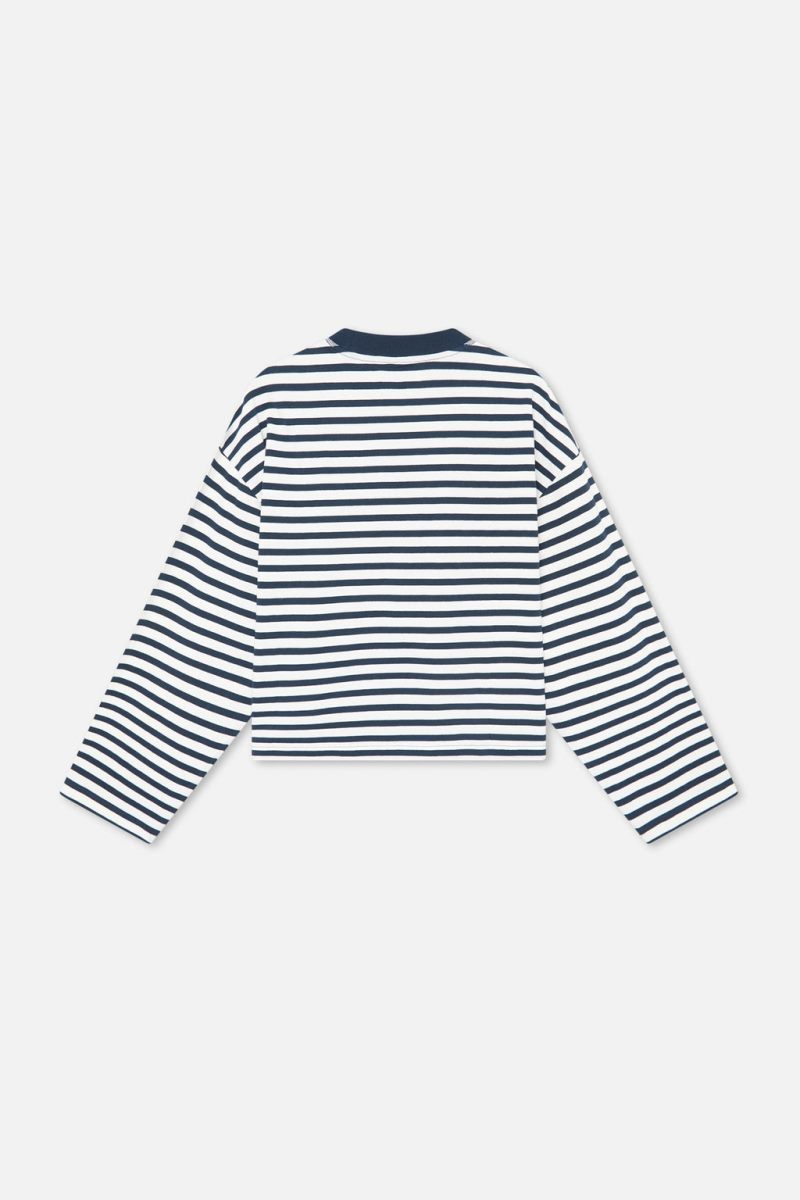 Scuffers Emblem Striped Long Sleeve Navy | US SL050685Z7