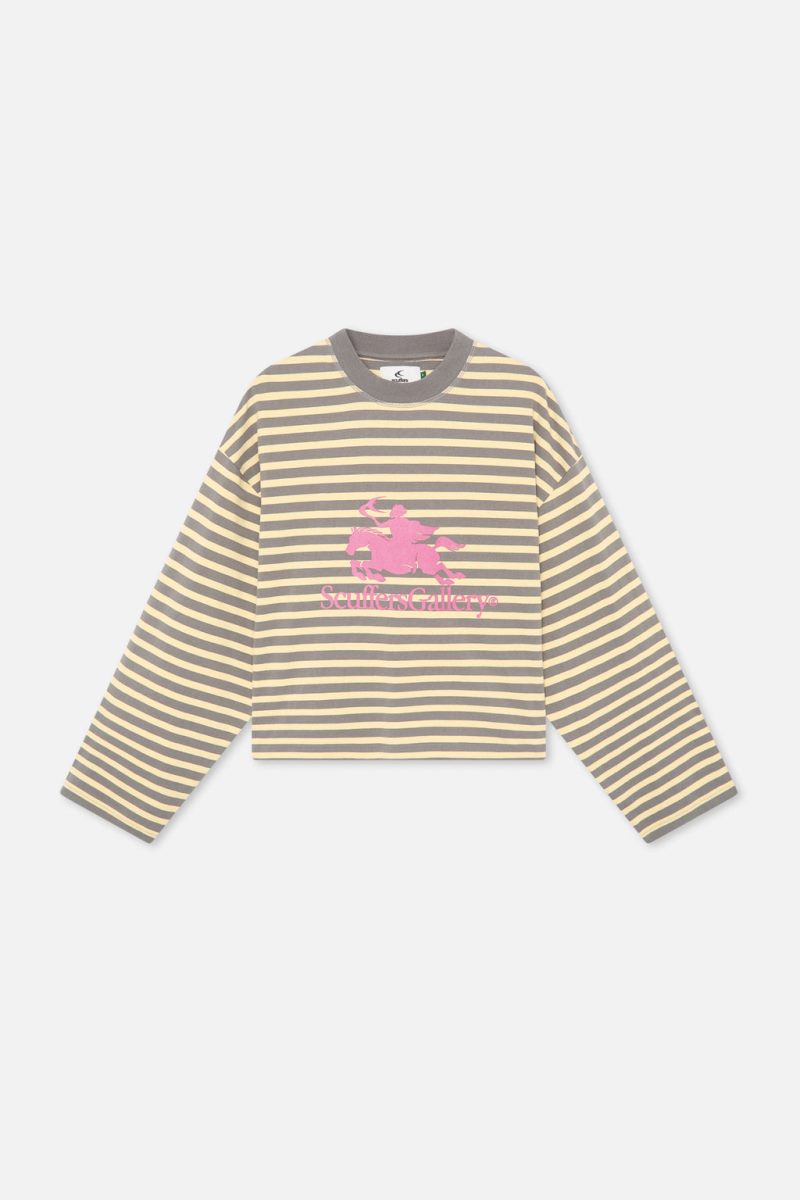 Scuffers Emblem Striped Long Sleeve Yellow | US BP309160C8