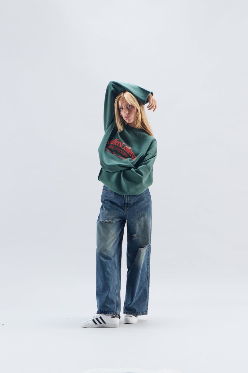 Scuffers Gallery Sweatshirt Green | US LB618211C7