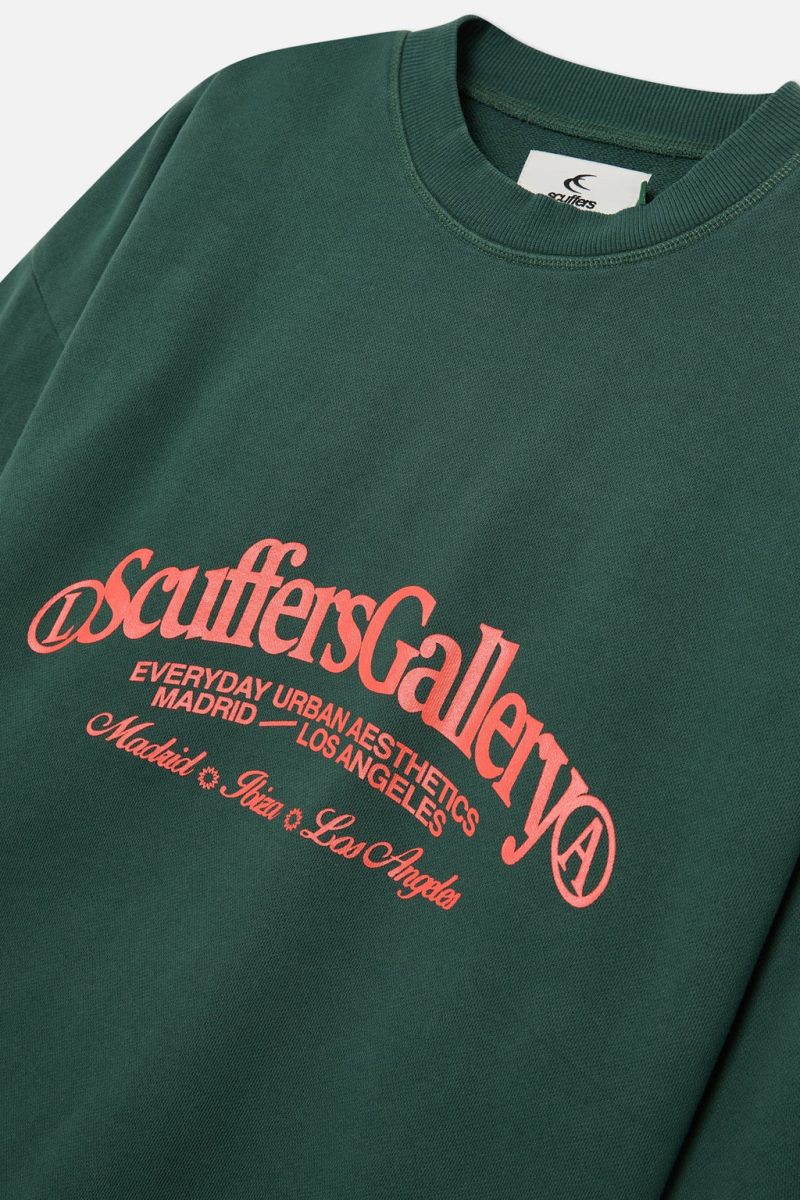 Scuffers Gallery Sweatshirt Green | US LB618211C7