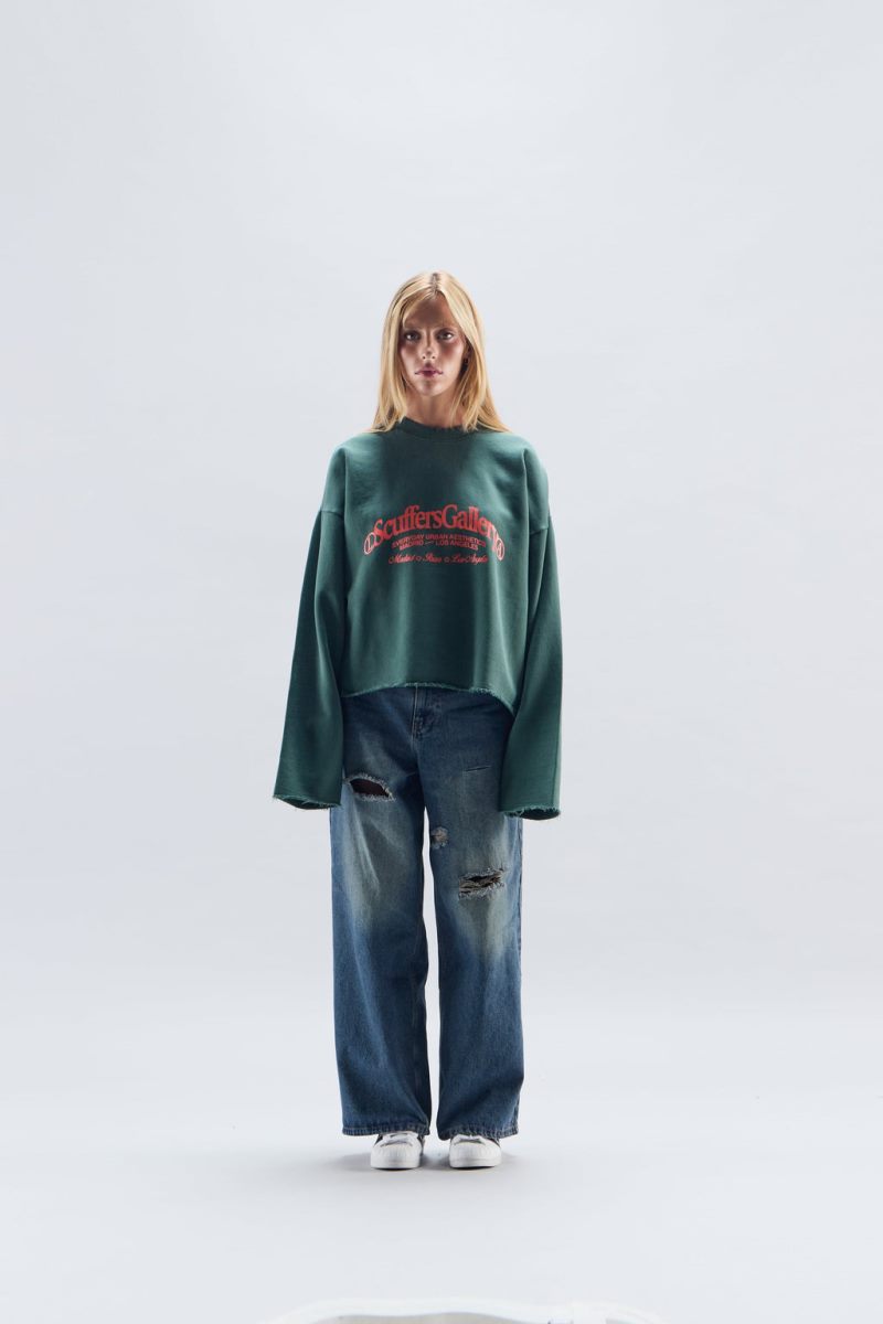 Scuffers Gallery Sweatshirt Green | US LB618211C7