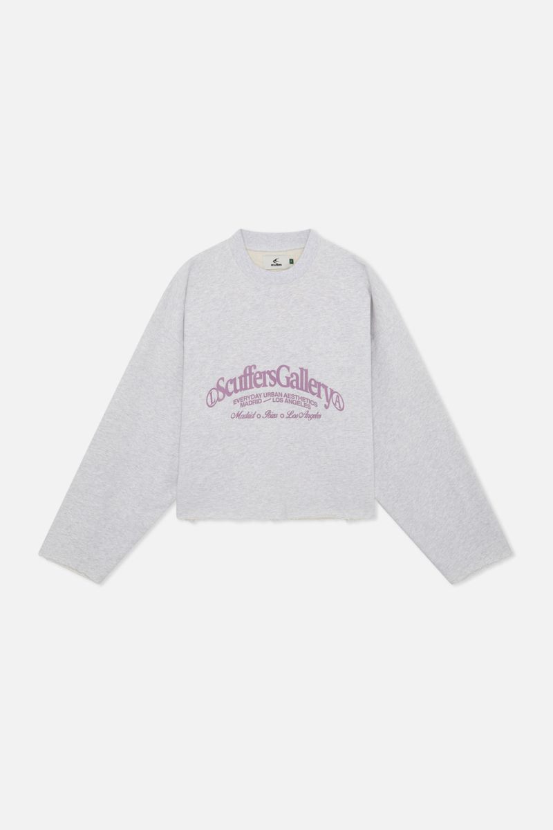 Scuffers Gallery Sweatshirt Grey | US EX775647A6