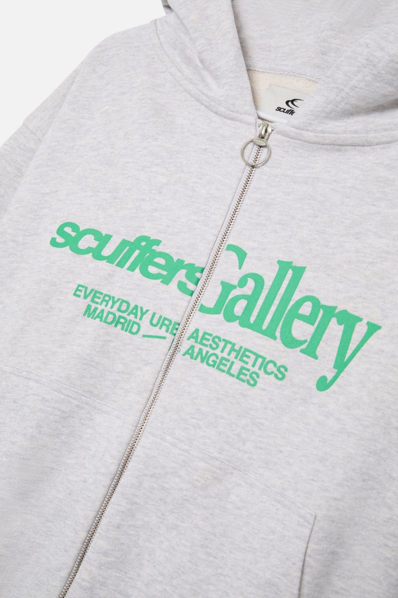 Scuffers Gallery Zipped Hoodie Grey | US DE705710J2