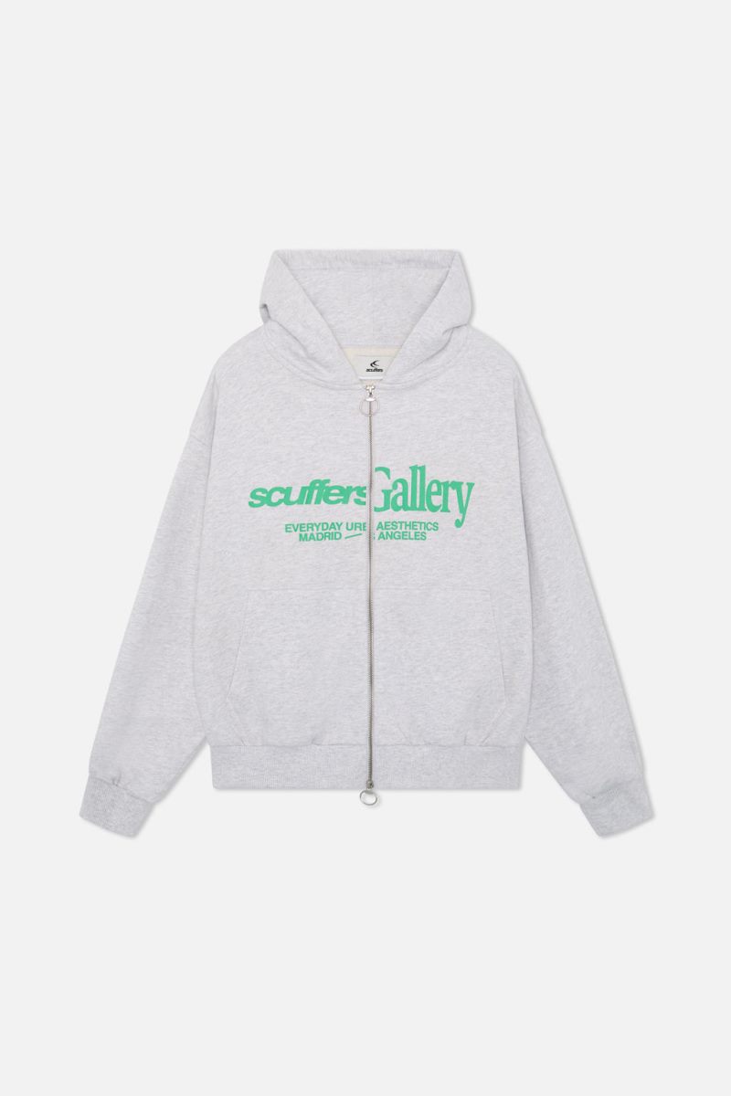 Scuffers Gallery Zipped Hoodie Grey | US DE705710J2