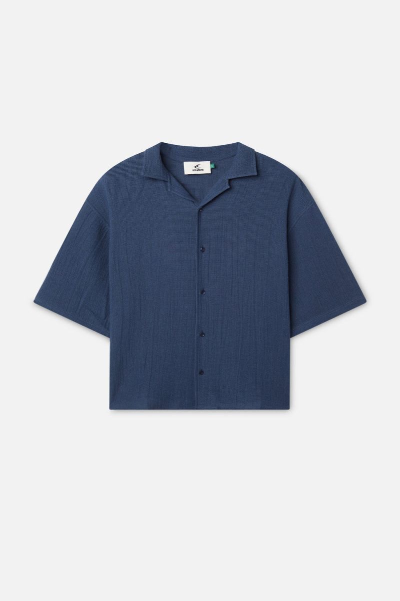 Scuffers Grand Prix Shirts Dark Navy | US QB837043E1