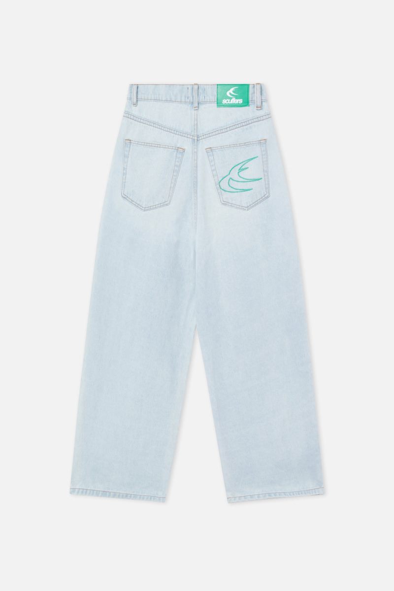 Scuffers Jumbo Ripped Pants Light Blue | US QO856095T6