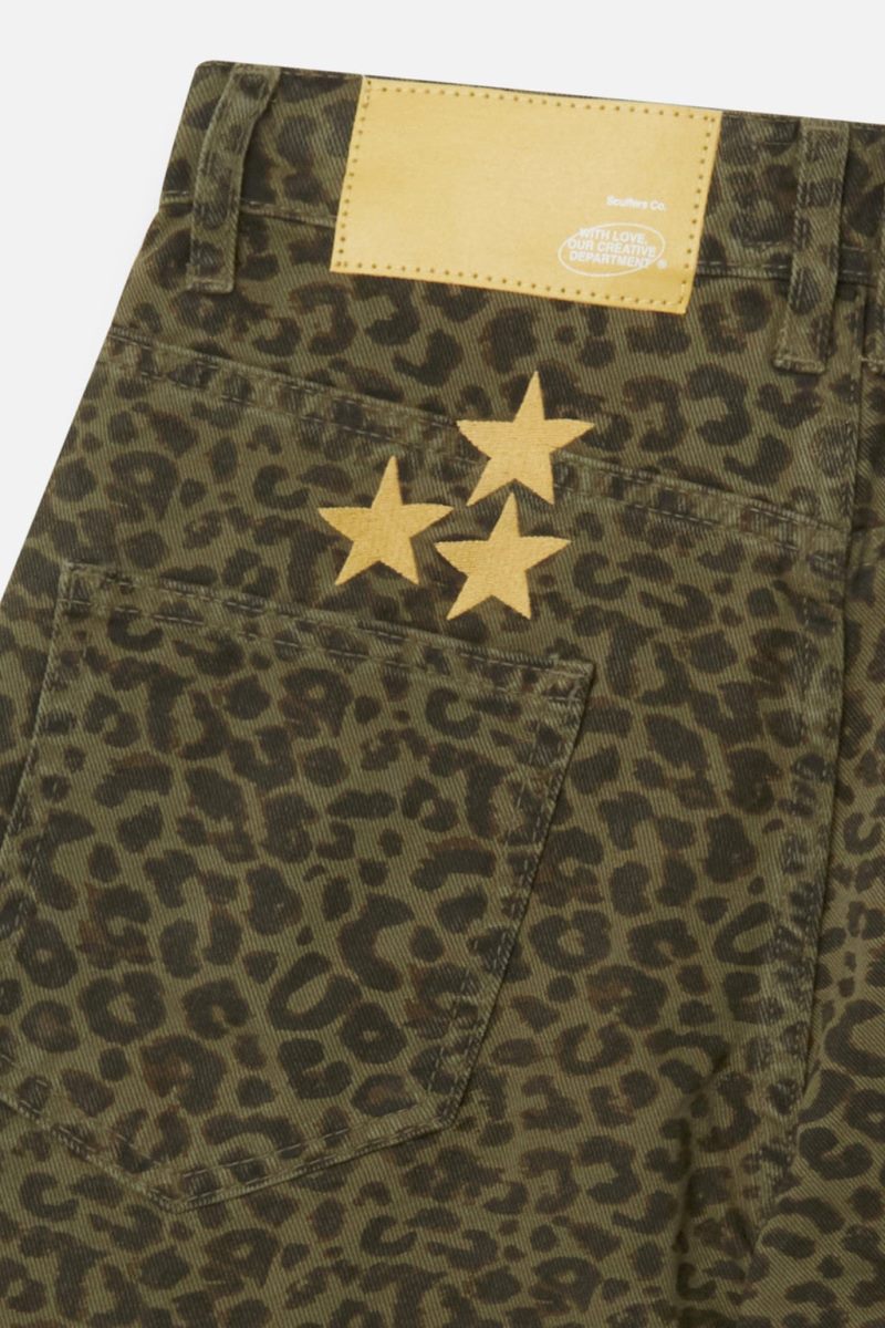 Scuffers Jumbo Shorts Green Leopard | US ZN140594Z1