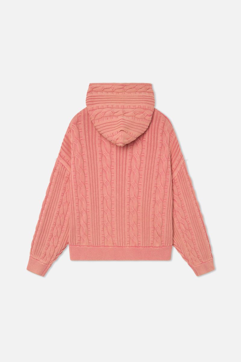 Scuffers Latte Zipper Knit Sweater Pink | US DL649704P6