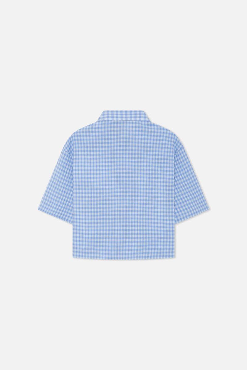 Scuffers Not LA Yet Checkered Shirts Blue | US FJ966046D9