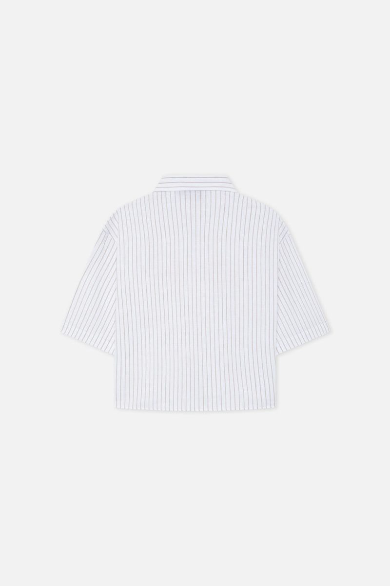 Scuffers Not LA Yet Pinstripe Shirts Ecru | US ZI570867K1