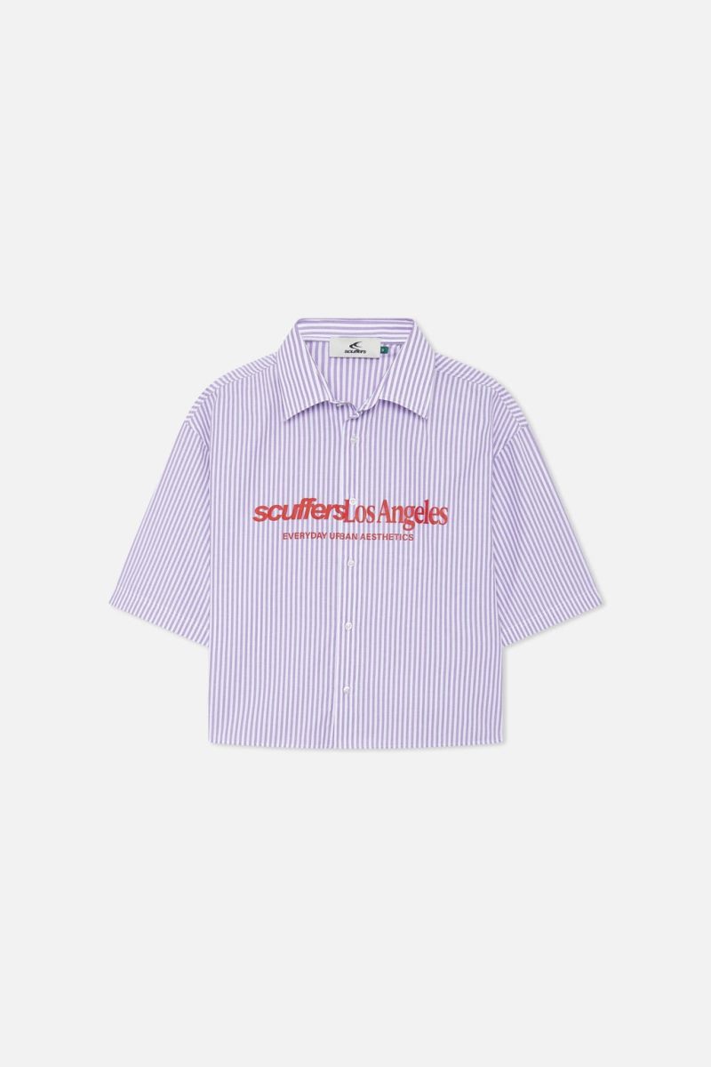 Scuffers Not LA Yet Striped Shirts Purple | US CN834443X4