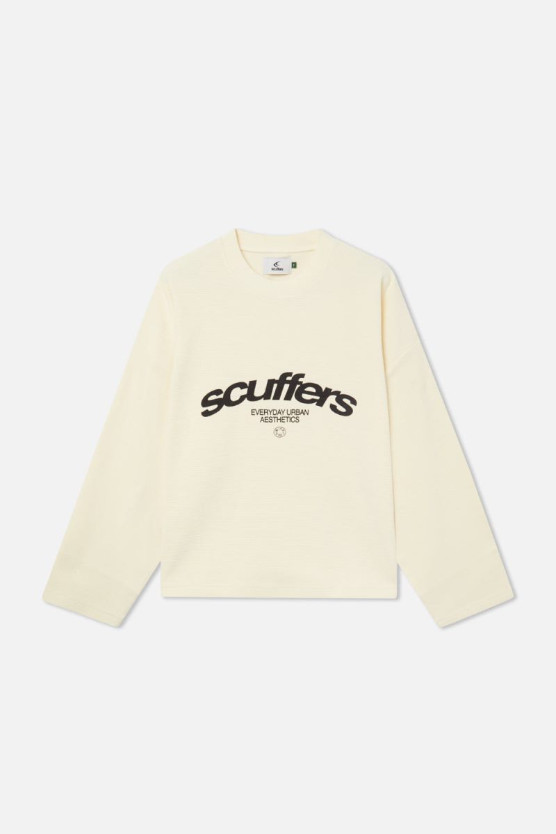 Scuffers Quadraphs Sweatshirt Ecru | US JY334093W0