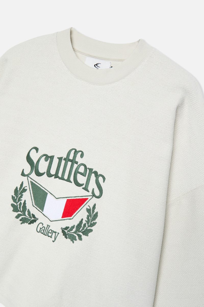 Scuffers Romeo Sweatshirt Ecru | US BU952845L3