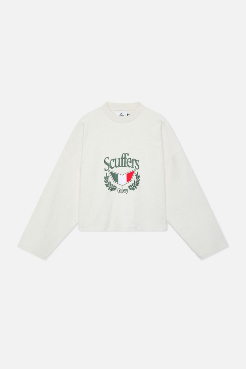 Scuffers Romeo Sweatshirt Ecru | US BU952845L3