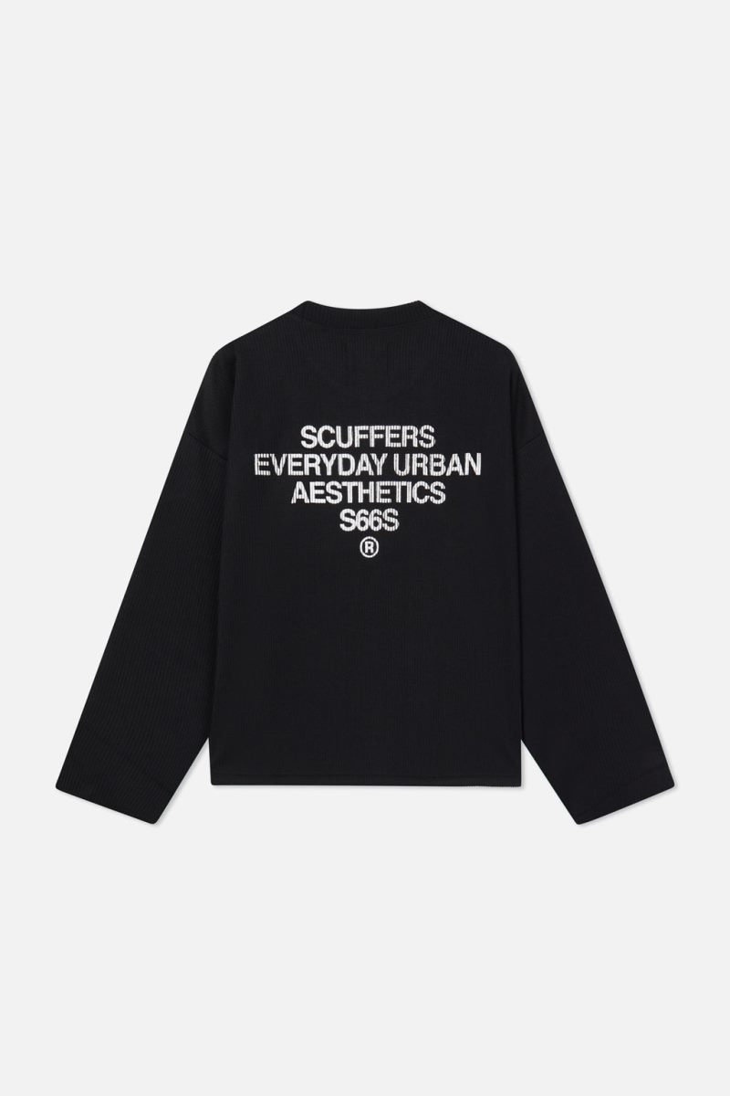 Scuffers S66S Ribbed Long Sleeve Black | US YK978207G4